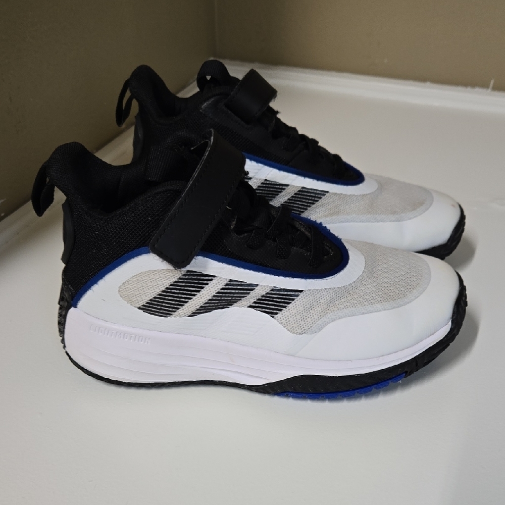 Adidas Black and White High-Top Sneakers with Velcro Strap